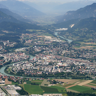 Luftbildaufnahme von Villach