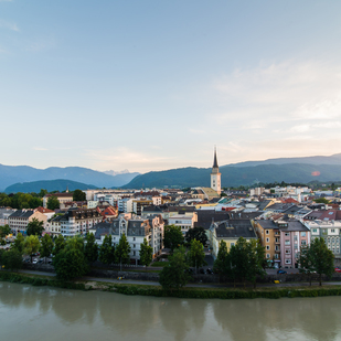 Villach with a view on the main church
