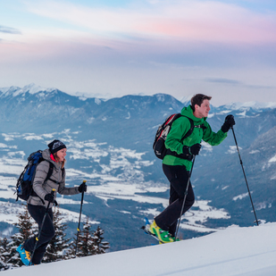 Skitour Aufstieg auf das Dreiländereck